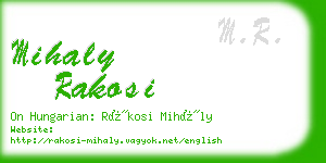 mihaly rakosi business card